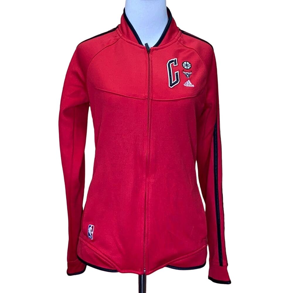Adidas NBA Chicago Bulls Embroidered Red Zip Up Jacket Small